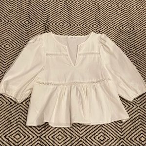Mango Women's Puff Sleeve Peplum Top